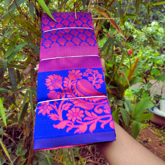 Vaidehi Vastra Regal Blue and Pink Soft Silk