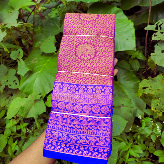 Vaidehi Vastra Regal Blue and Pink Soft Silk