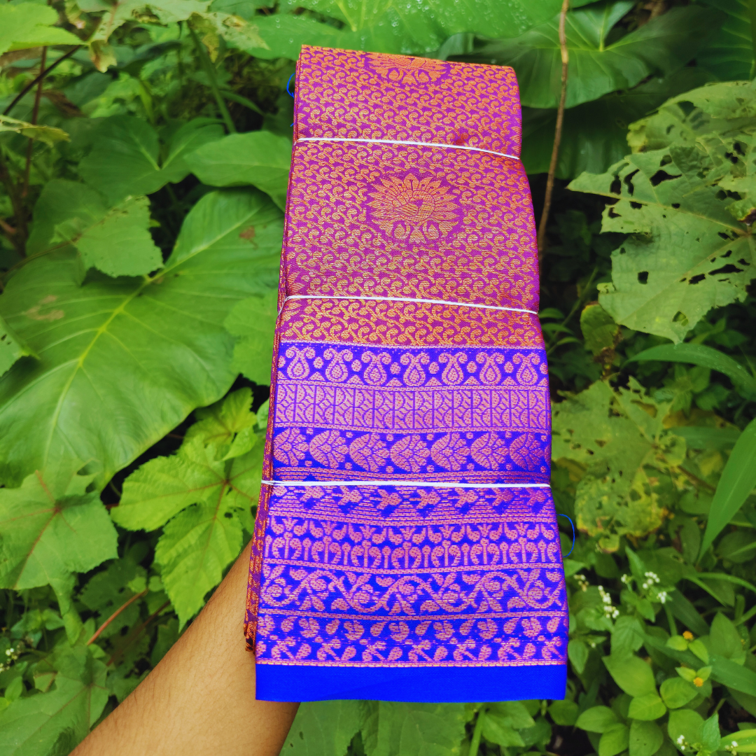 Vaidehi Vastra Regal Blue and Pink Soft Silk