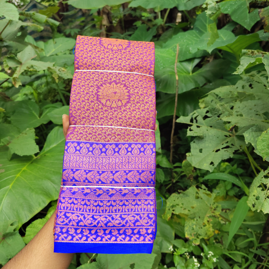 Vaidehi Vastra Regal Blue and Pink Soft Silk